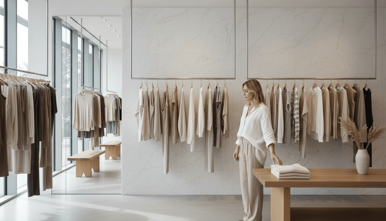 Boutique retail interior with minimal displays